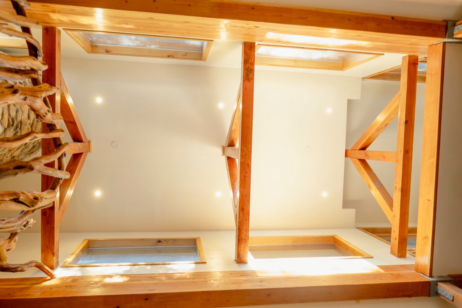 The vaulted ceiling